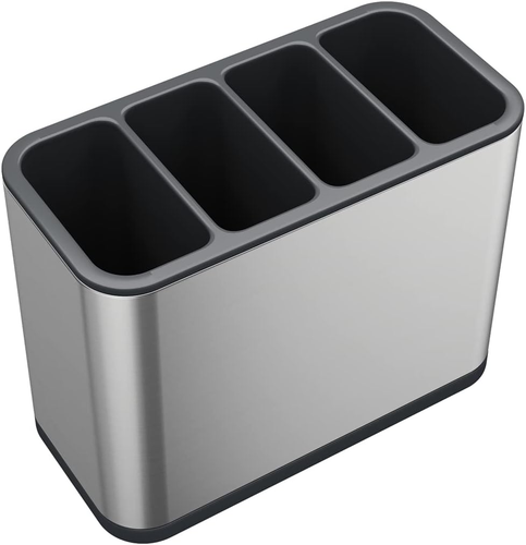 Silverware Utensil Spoon Holder, 4 Divided Compartments, Sturdy Stainless Steel - Picture 6 of 12