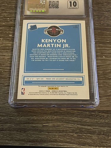 CSG 9 2020-21 Panini Donruss Kenyon Martin Jr. AUTOGRAPH RED/YELLOW LAZER - Picture 11 of 12