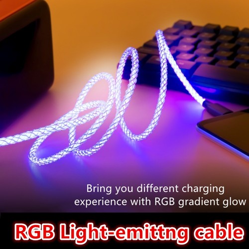 Cavo caricabatterie rapido LED RGB cavo per iPhone 14 13 12 Mini 11 Pro Max X XR SE 8 7 - Foto 9 di 9