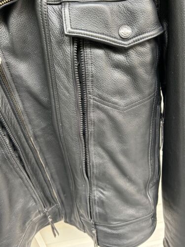 Giacca equitazione Harley Davidson XL/2XL uomo pelle nera Nevada con fodera BELLA - Foto 5 di 11