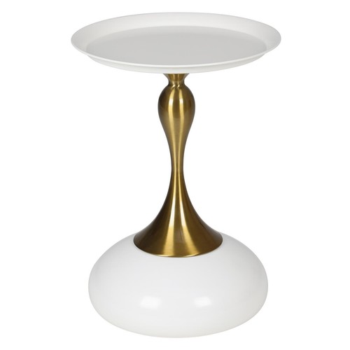 Oikiture Coffee Side Table Bedside Sofa Tea End Tables Round Metal White - Picture 10 of 10
