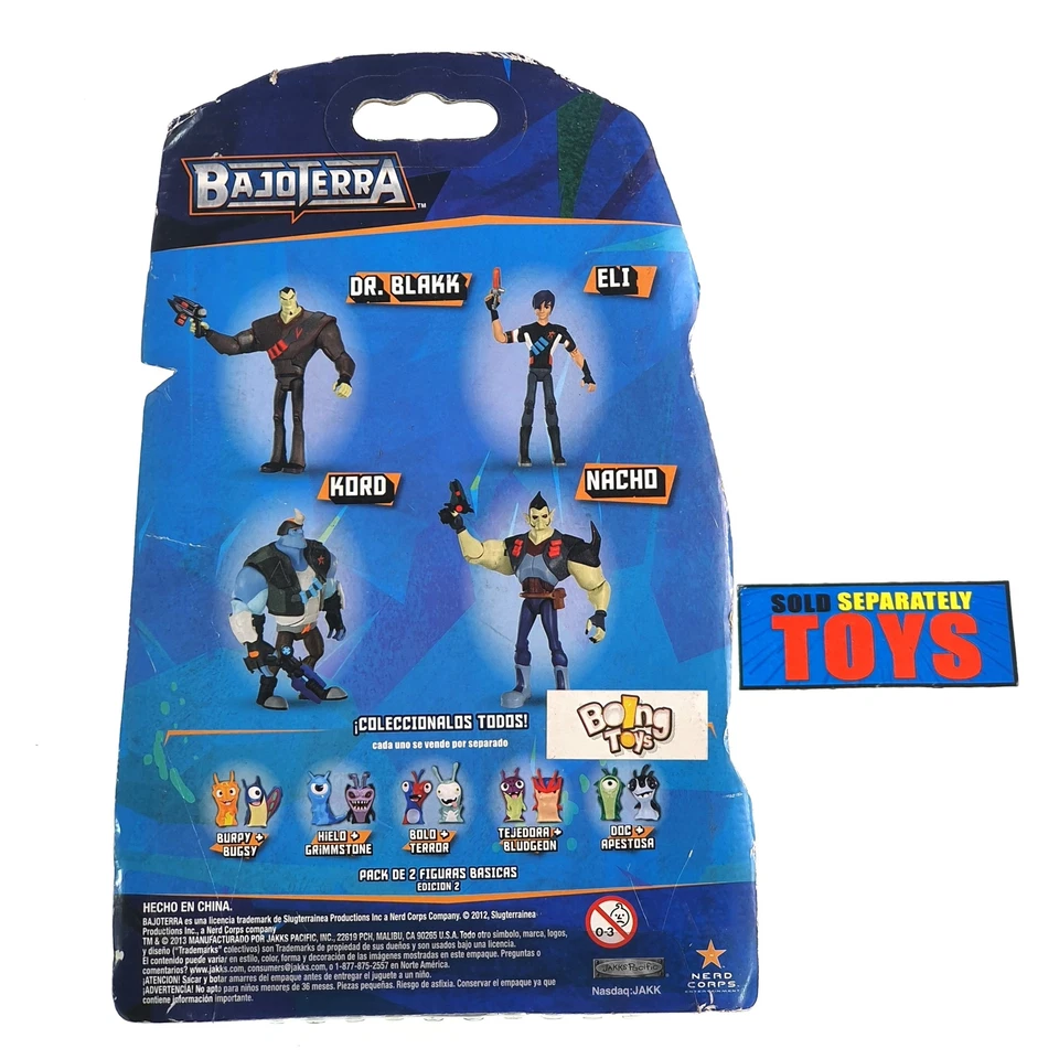 Figura de acción Slugterra EL DIABLOS NACHO BAJOTERRA variante de tarjeta sin usar, en caja nueva sellada Foto 3 de 3