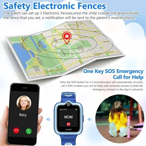 Smartwatch 4G Dzieci Telefon Zegarek z GPS WiFi Rozmowa wideo SOS dla chłopców Dziewcząt - Zdjęcie 48 z 65