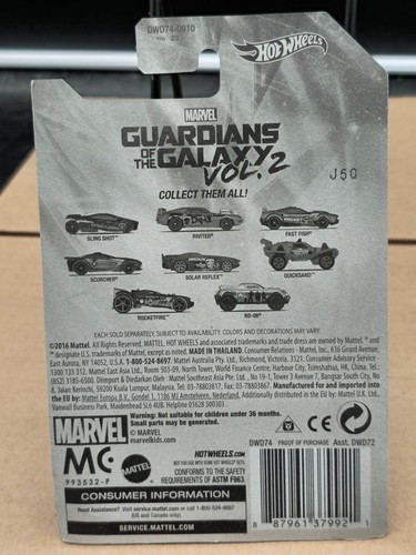 Hot Wheels Marvel Guardians of the Galaxy Vol.2 Star-Lord Sling Shot Car Figure - Picture 2 of 2