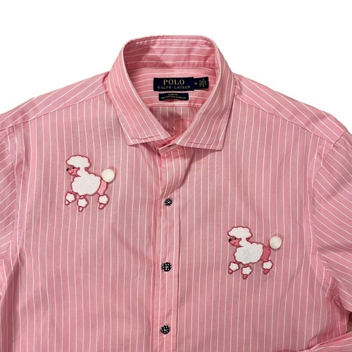NEW POLO Ralph Lauren Men’s Pink Sheep Dog Puppy Shirt Top Slim Fit Size M - Picture 2 of 13