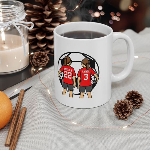 Taza de fútbol mamá personalizada con nombre y número taza de fútbol mamá niños jugador - Imagen 4 de 9