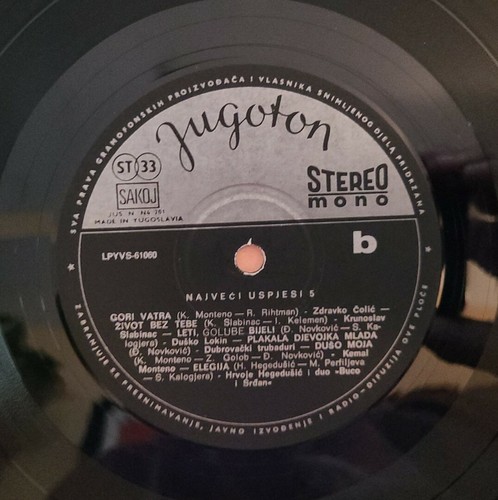 Najveci Uspjesi 5 unique Yugoslavia license LP Jugoton 1973 61060 RARE NICE HTF - Picture 6 of 6