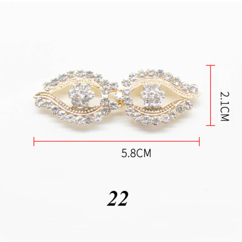 1pc Women Shiny Rhinestone Frog Button Cape Shawl Cloak Clasp Collar Fastener - Picture 11 of 15