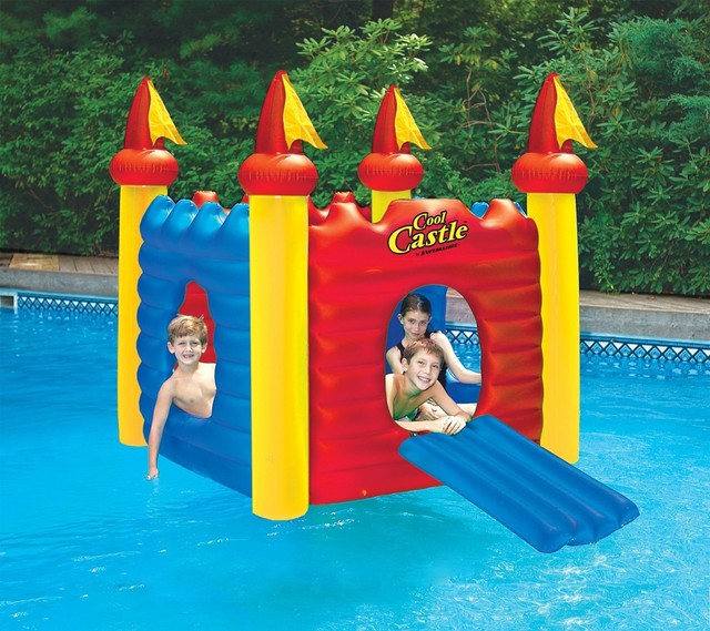 swimline cool castle floating cubby house inflatable kids floating slide