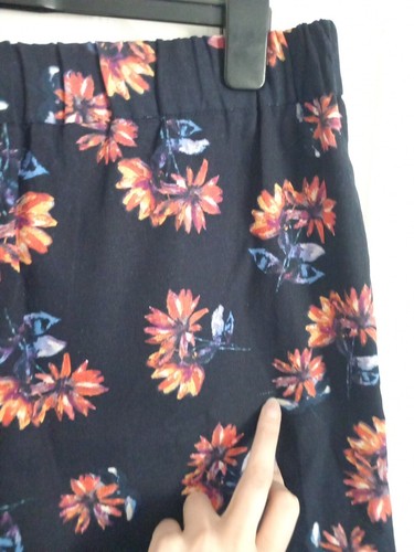 Rock Leinen marine bunt geblümt Gr. 20 Marisota gefüttert Knie A-Linie Top Zustand - Bild 9 von 10