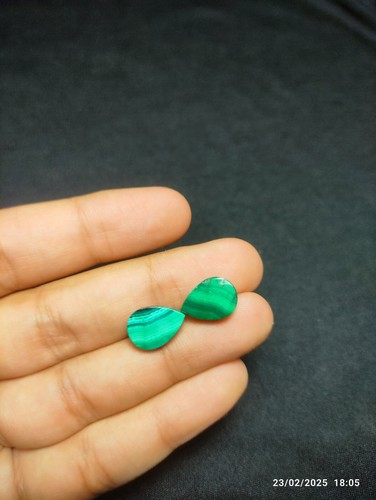 Malachite Pear Cabochon 14x10mm Green Natural Jewelry Gem - Picture 3 of 4