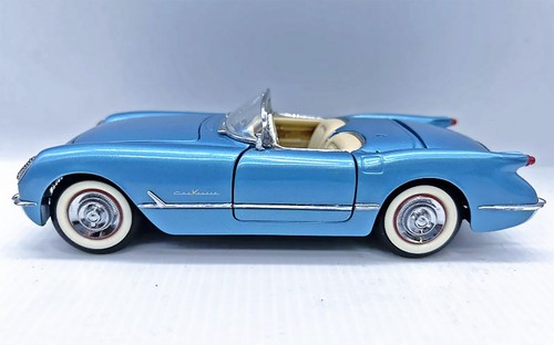 '55 Franklin Mint Metallic Blue Corvette Roadster (No Tag) 1:24 Die Cast - No Box