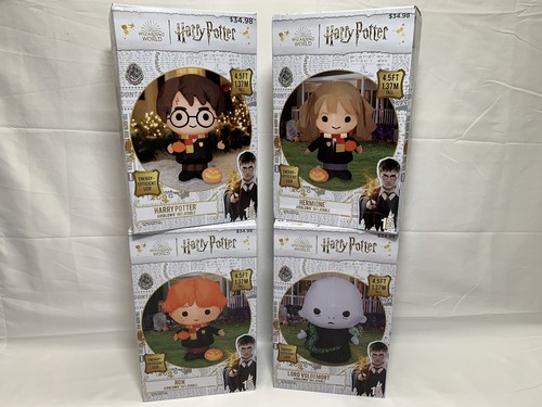 Set of 4, Harry Potter, Hermoine, Ron & Voldemort Halloween Inflatables 4.5ft