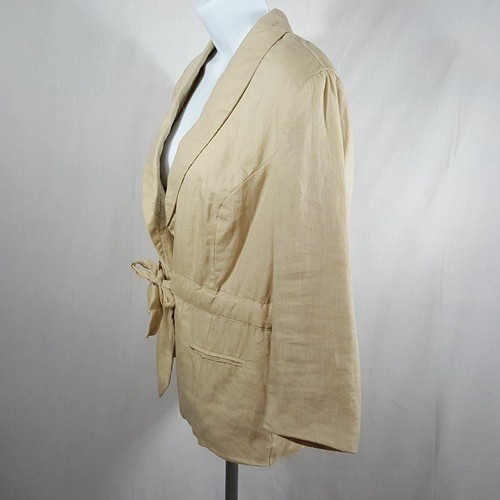 Willi Smith Dress Jacket Blazer Women's Beige Drawstring Size 6 DJ5 - Picture 3 of 4