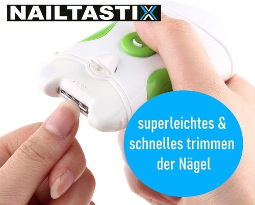 NAILTASTIX Nageltrimmer Nagelschere Nagelschneider Fräse Feile elektrisch - Picture 3 of 7