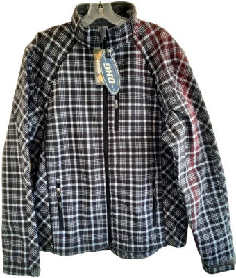 NWT Dutch Harbor Plaid Jacket Fleece Lined Gray Black Waterproof Men's Large 