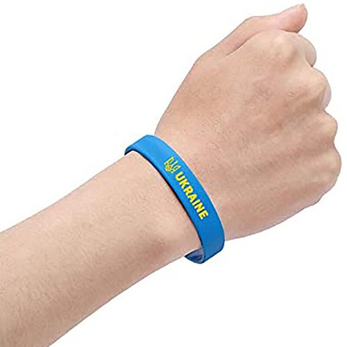 1PC Soccer Ukraine Country National Flag Wristband Sport Elastic Bracelets Gi-f; - Bild 8 von 18