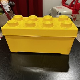 LEGO Storage Brick Case 8 Stud Yellow Container Plastic 2015 Bin Box EMPTY 10696