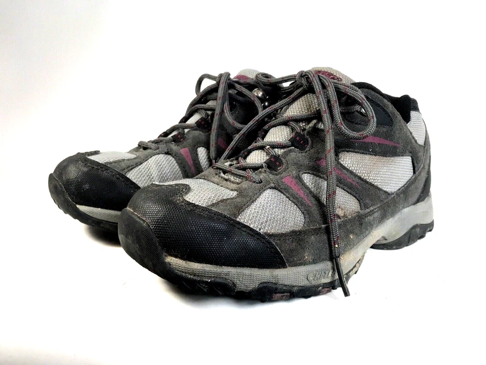 Botas de tornozelo Hi-Tec Trail II feminino tamanho 8 cinza com cadarço impermeável para caminhada - Imagem 2 de 4