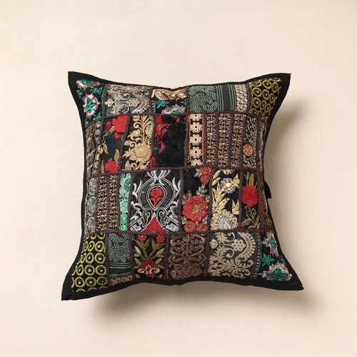 16" Decorative Embroidered Khambadia Patchwork Cushion/Pillow Covers Room Decor - Picture 9 of 12