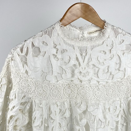 Mini abito bianco pizzo Ulla Johnson Albertine Guipure esaurito taglia 2 boho raro - Foto 7 di 18
