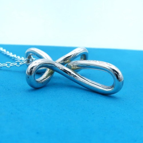 ◇Fast neuwertig Tiffany & Co. Infinity Kreuz Halskette Anhänger Silber 925 ohne Box DDP - Bild 4 von 8