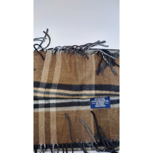 Herren Damen Unisex Winter Schal braun schwarz kariert Fransen Acryl 71" L x 11,25" B - Bild 4 von 4