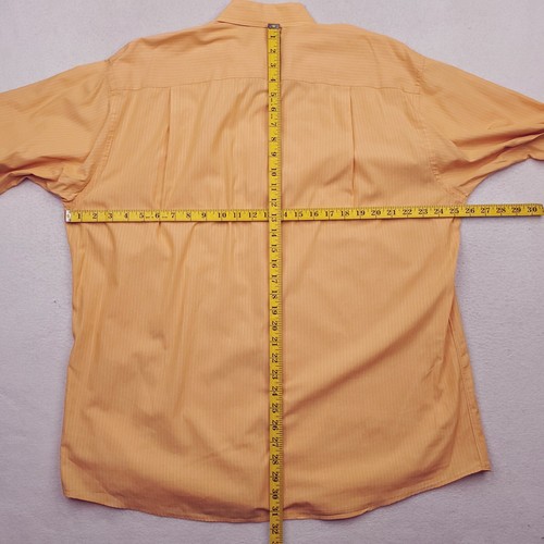 Burberry London Dress Shirt Mens Sz L Yellow Pinstriped Long Sleeve Button Down - Picture 14 of 17