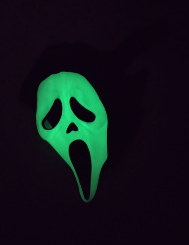 Vintage Scream Ghostface Mask Easter Unlimited Fun World 9206S Ghost Face Glow - Picture 2 of 11