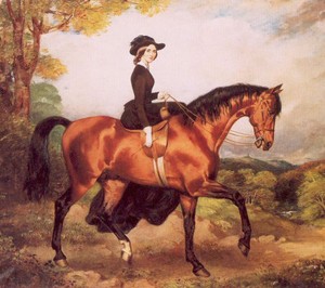 ZWPT563 portrait man ridding big horse in grassland oil painting art on canvas