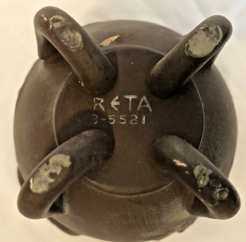 Kultur Ton Keramik Fuß Topf 2-Griff zweiseitig Widder Design 4" Höhe x 3-3/4" Tiefe - Bild 7 von 7