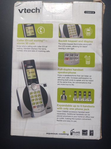 VTech CS6919 Expandable Cordless Phone, Silver/Black - Picture 2 of 3