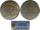 1767-A French Colonies 12D Pcgs Vf25 No Rf Counter-Stamp ~ Sharp Glossy & Choice