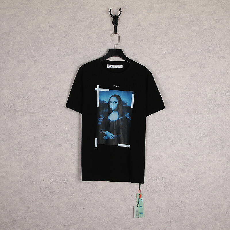 FOR OFF White Men's Short Sleeve Tee Mona Lisa Oil Painting T-Shirt 3 Color - Bild 3 von 16
