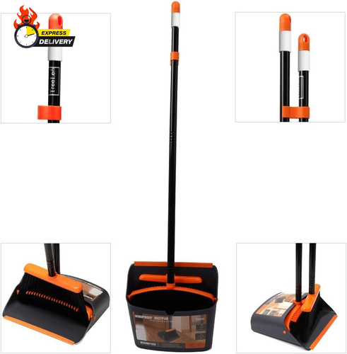 Broom and Dustpan Set with 52" Long Handle for Home Kitchen Room Office Lobby Fl - Picture 8 of 12