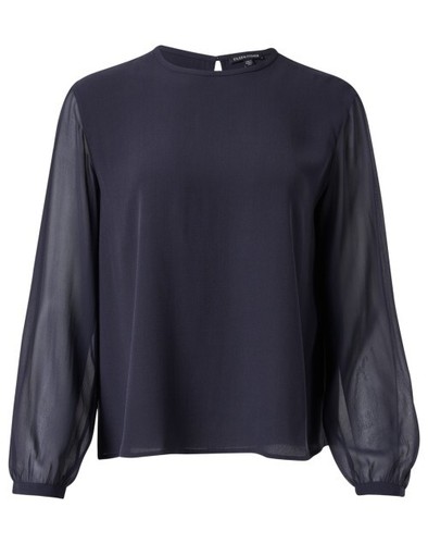 NWT EILEEN FISHER CASSIS Silk Georgette Crepe Top with Sheer Sleeves $278 1X - Picture 4 of 9