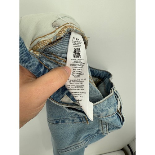 Frame Le Jane Angled Zip Crop Relaxed Straight Leg Jeans Sz 26 - Picture 8 of 8
