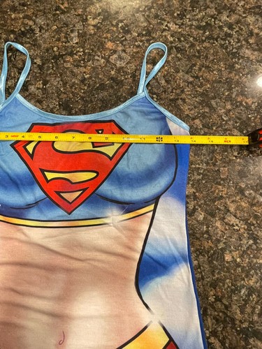 DC Comics Super Girl PAJAMA SET Tank & Panty PAJAMAS Superman LOGO Juniors M - Picture 5 of 7