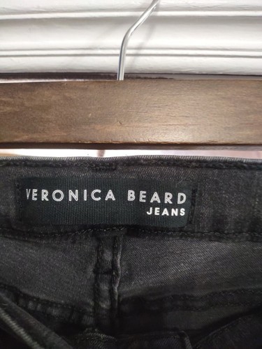 Veronica Beard Carolyn Embroidered Baby Boot Cut Jeans Black Size 28 - Picture 4 of 8