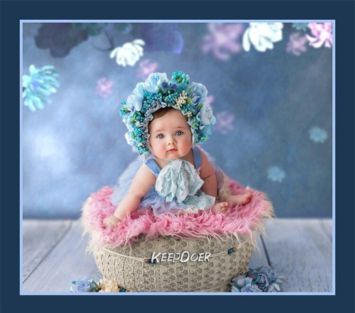 Newborn Studio Photo Shoot Photography Prop Baby Girl Floral Hat Cap Headdress - Picture 12 of 18