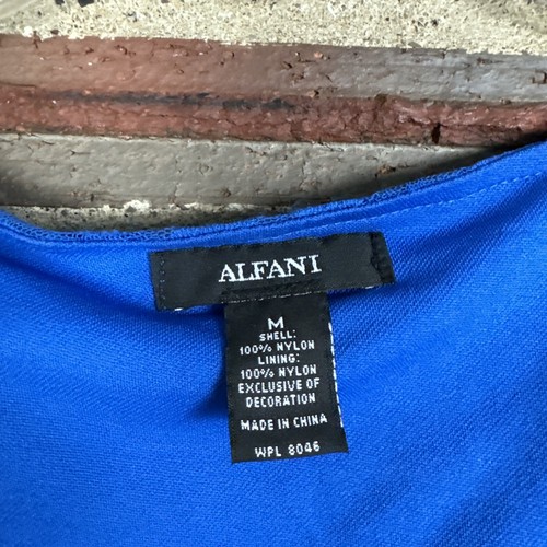 Camisa Alfani Carrera Azul Blusa Oficina Negocios Informal Top Sin Mangas Cuello en V M - Imagen 2 de 3