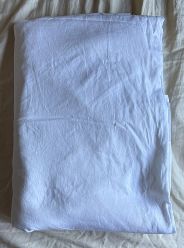 FRETTE King Flat Sheet White w/ Silver Grey Embroidered Floral Border. Preowned - Picture 4 of 11