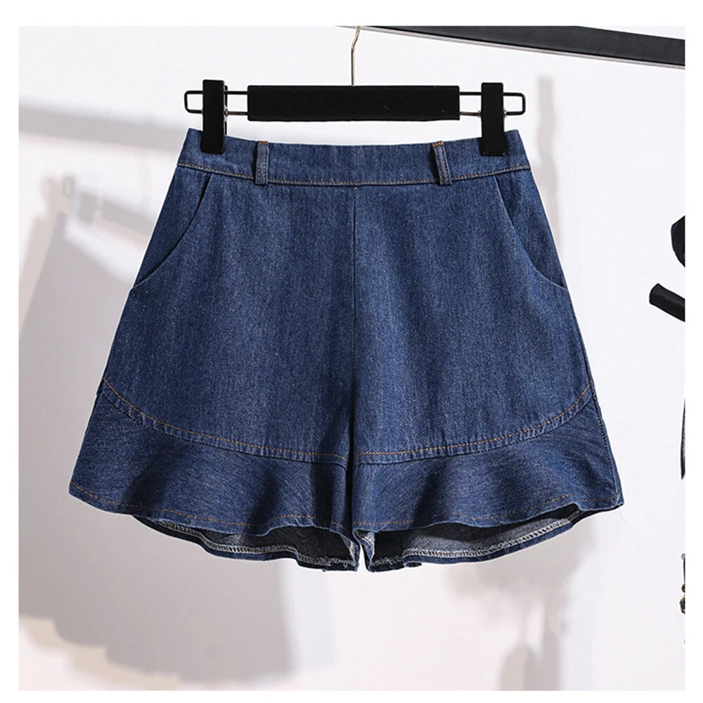Denim wide leg clearance shorts