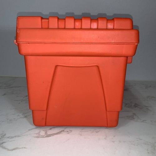Cassetta degli attrezzi vintage Home Depot arancione 19" taglia media Homer con chiusure in metallo - Foto 7 di 13