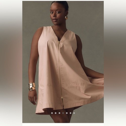 Anthropologie The A-Line Mini Dress in Neutral Size Medium NWT - Picture 2 of 16
