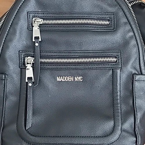 Steve Madden NYC Womens Mini Backpack 6 Pocket Shoulder Bag MNY-441 Black - 第 15/16 張圖片