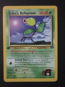ERIKA'S BELLSPROUT 1ST EDITION POKEMON CARD 38/132 GYM CHALLENGE NON HOLO NP NM-
