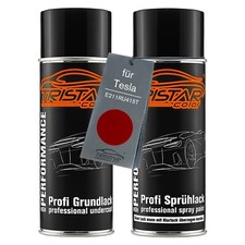 Lack Spraydosen für Tesla E211RU415T Sunset Red Perl Muir Red Perl Grund Basis