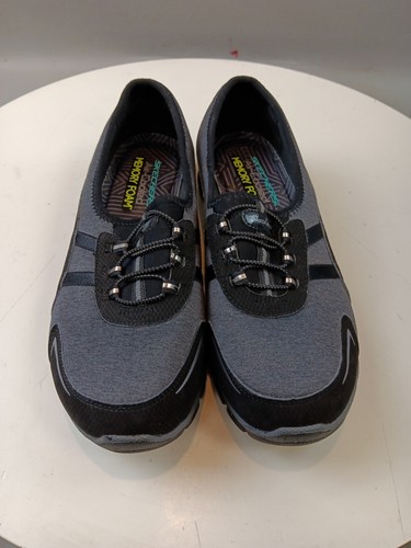 Skechers Damen-Slipper Größe 10 schwarz grau luftgekühlt Memory Foam 23402TX