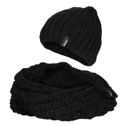 Bench Hommes cadeau pour lui Bonnet & Écharpe Set Noir Bleu + Boite Cadeau afficher le titre d'origine Bench Hommes cadeau pour lui Bonnet & Écharpe Set Noir Bleu + Boite Cadeau afficher le titre d'origine